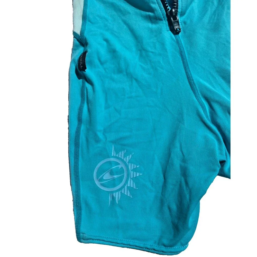 O'Neill Kids Teal Short Fit Zip Back 50+UV Block Rashguard Swimsuit Beach- Sz 3T